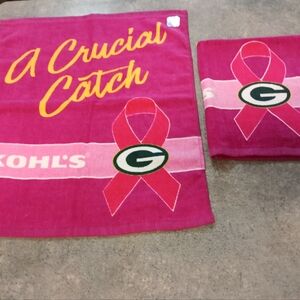 💗2 Green Bay Packers/Kohl's Pink "October Breast Awareness " Game Day Towels💗